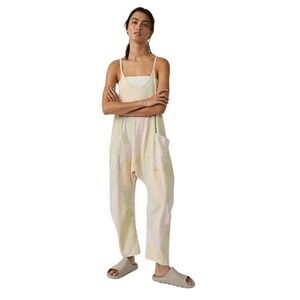 Free Movement Jumpsuit Cropped Pants Square Neck Pastel S/p hotshot melon stripe